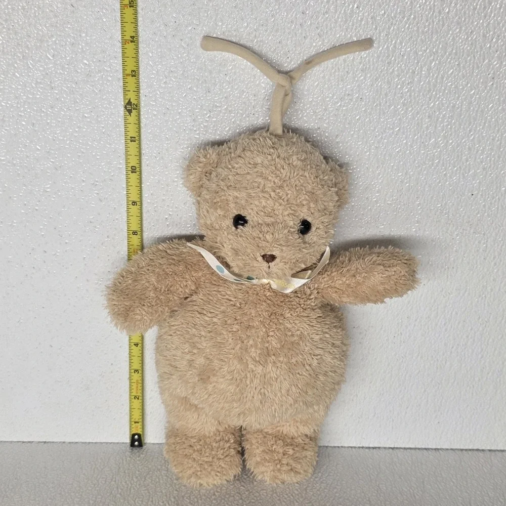Child of Mine Carter's Teddy Bear Crib Pull Musical Plush Baby Hugs Bow